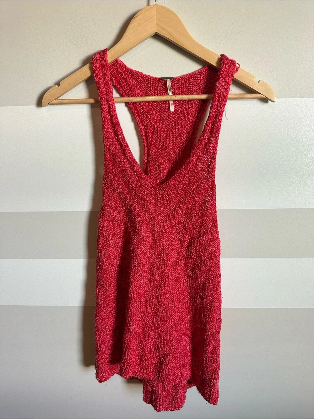 Free People Chevron Sweater Tank Top red